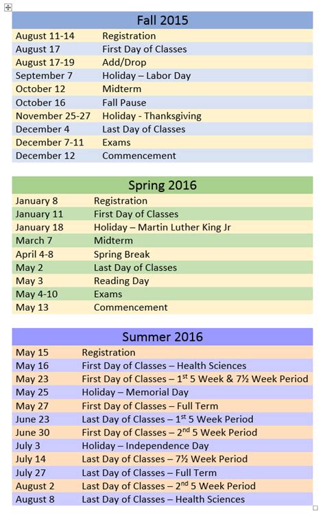 Augusta University Calendar